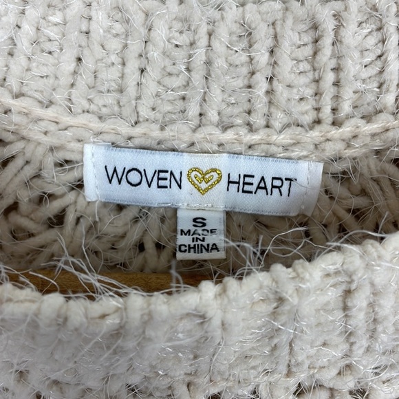 Woven Heart || Knitted Sweater Crewneck with Ties on Waist; Size Small - Picture 5 of 14